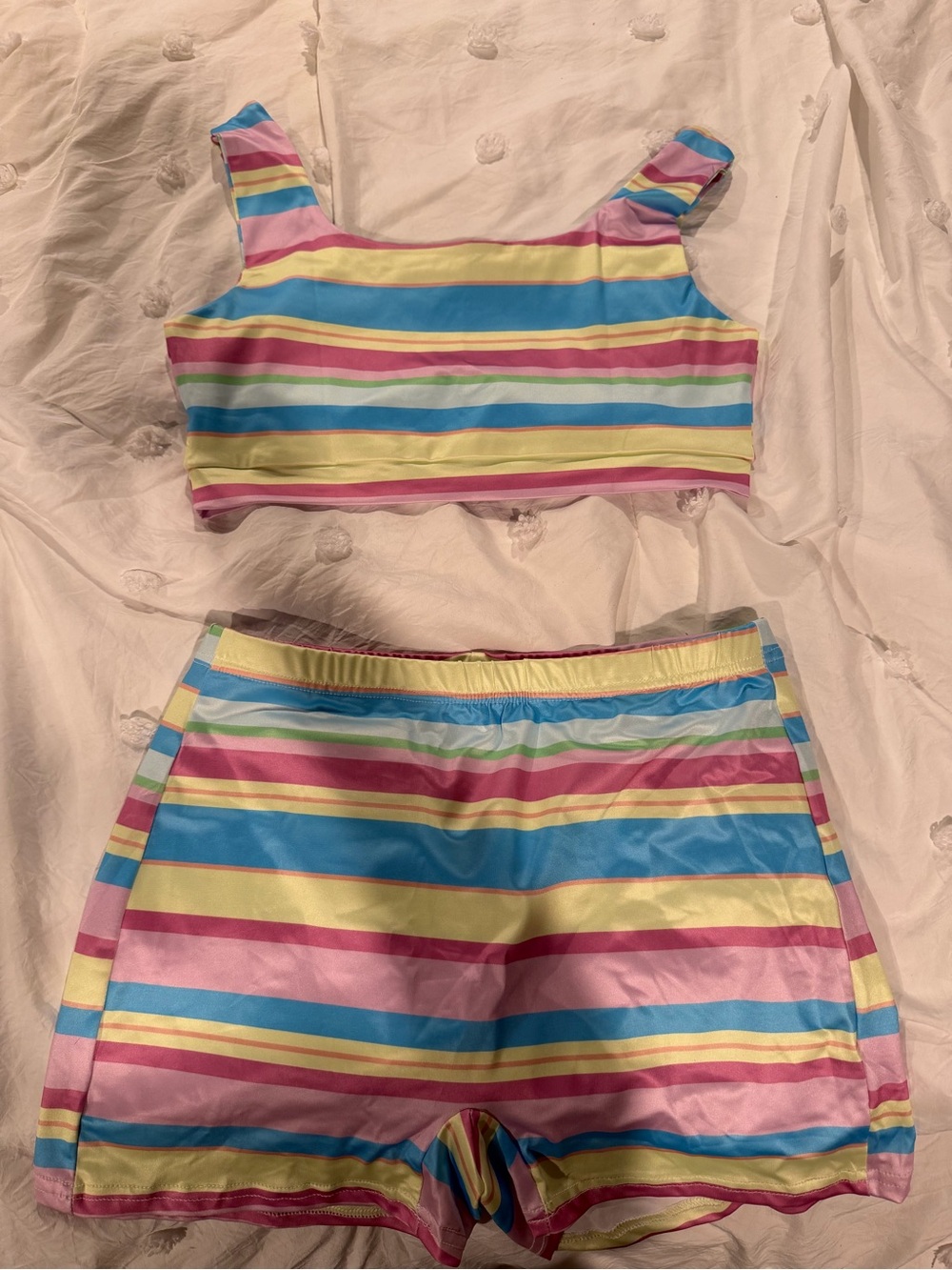 TIKTOK SHOP Striped Matching Set in Blue & Pink